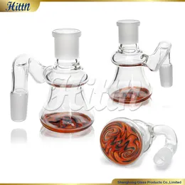 Hittn Glass Ash Catcher 14mm 18 mm Acessórios para fumantes de fumantes Ashcatcher 45/90 graus para cachimbos de água com bonon de vidro plataformas de óleo