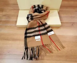 Invierno 100 bufanda de diseñador de cachemira de alta calidad suave y gruesa moda para hombre para mujer bufandas de lujo neutral clásico a cuadros grande a cuadros cap7765623