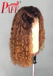 Paff Short Bob Curly Wig Ombre Color 136 Lace Front Hush Hair Wig Preucted Brazilian Remy Wig with Baby Hair16758342508376