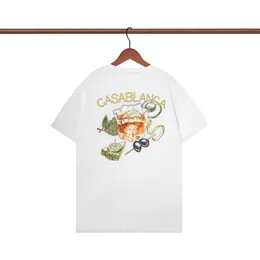 Casablanca Tshirt Designer T Shirt for Men Tops Tops Tops Letter Casa Flash Printing White Tee Hop Hop Youth Mens Thered Thirt Thirt Drying Drying Quick