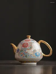 Teaware set dehua emalj handgjorda cloisonne silver chaise potten hushåll liten tekanna keramisk kinesisk stil