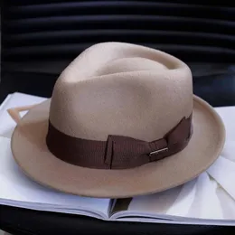 Fedora hatt för kvinnor män ull kände brett grim vintage jazz par cap vinter fedoras para hombre nz225 240102