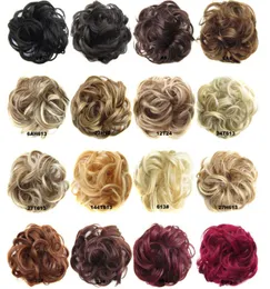 Synthetic Hair Chignon Donut Black Brown 45Colors 30g Bun Pad Chignon Elastic Hair Rope Rubber Band Hair Extensions8222493