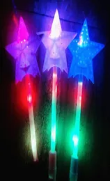 Flashing Lights Up Glow Sticks Magic Star Wand Party Concert Xmas Halloween Kid039s Presente Brinquedo Brilhante Fada Pentagrama Flash Stic5309581