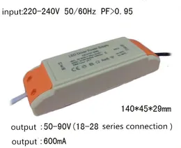 Transformadores 2 peças 40W 50W 60W LED Driver 4060W 600mA DC5490V Fonte de alimentação LED de alta potência para holofote