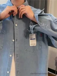 Mäns casual skjortor denim skjorta mäns långärmad trend avancerad verktygsskjorta hong kong stil vår hösten casual jacka