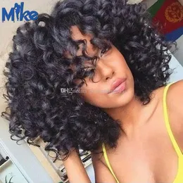Wefts MikeHAIR Brazilian Curly Hair 3 Bundles Wholesale Unprocessed Human Hair Weave Peruvian Indian Malaysian Cambodian Hair Weaves Fun