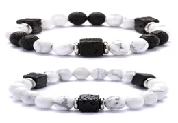 Lava Stein Würfel Perlen 8MM Howlith Armband Mann Mode Geschenk für Männer Knöchel Perlen Armbänder Perlen Stränge3427946