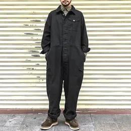 남성 작업복 Onepiece American Style Multocket Pants Ami Khaki Trendy Brand Jumpsuit Loose Worker Outdests Suit 240103