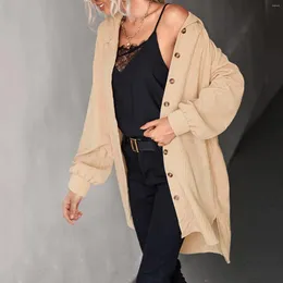 Women's Blouses Fashion Corduroy Button Long Sleeve Lapel Collar Tops Women Dressy Casual Ladies Side Slit Shirts Blusas Jacket Outwear