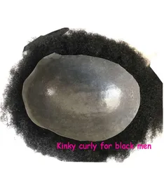 Full Pu Afro Curly Men Toupee Thin Skin Curly Toupee For Black Men Pu Hairpiece Replacement System 79 inch Human Hair Men Wigs4374537