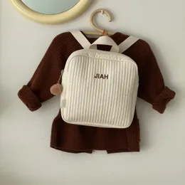 Zaino per bambini Scuola materna Nome Ricamo Zaino Personalità Fai da te Anti-smarrimento trapuntato Vendita Borsa per bambini in stile coreano 240103