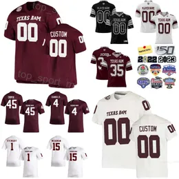 Men College Texas A M Aggies Football 15 Conner Weigman Jerseys University 4 Amari Daniels 1 Evan Stewart 3 Noah Thomas 8 LeVeon Moss 45 Edgerrin Cooper ProSphere