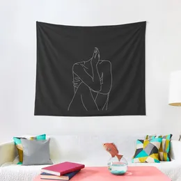 Иллюстрация обнаженной фигуры Селина, черный гобелен, декор для спальни, милые вещи для комнаты 240103