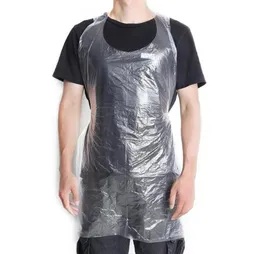 Aprons 100PcsSet Disposable Waterproof Oil Proof Antifouling Pe Plastic Transparent Apron6872589