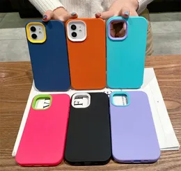 3 in 1 Armor Hybrid Phone Cases For iPhone 11 12 13 Pro Max Mini XR XS Max X 7 8Plus Candy Color Liquid Silicone Shockproof Cover9341282