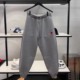 Designer Amis casual pants sports pants autumn and winter love embroidered hand pants Men and Women sports casual leggings