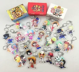 50pcslot hela tecknad film ett stycke Luffy transparent PVC Keychain Tony Chopper Roronoa Zoro Sanj modetillbehör Llaveros H098698008