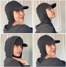Sciarpe Turche Sportive di lusso Berretto Hijab Cappello su Hijab istantaneo Musulmano Pronto da indossare Foulard Avvolge Sciarpa di chiffon Bandana Underc2498353