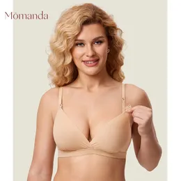 Momanda Natural Fit Crossover Maternity Nursing Bra Wire free妊婦の母乳育児リネリー就学前アクセサリー240102