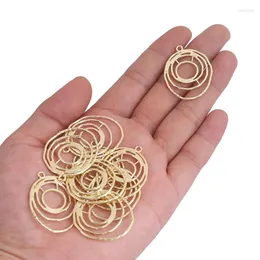 Encantos 2 pçs cor dourada multi redemoinho espiral círculos redondos brinco pingente contas vintage para mulheres diy jóias fazendo acessórios