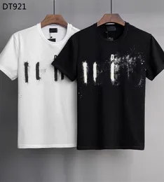 22SS Men Tshirt Designer D2 Mens Polo Shirt Topps Luxury Dsquare Print Shorts Oneck Kort ärm Men039S -skjortor DT2022 DSQ STR5298437