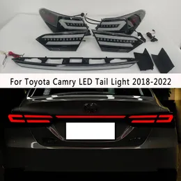 Car Taillight Assembly Dynamic Streamer Turn Signal Indicator Brake Reverse Running Light For Toyota Camry LED Tail Light 18-22 Rear Lamp