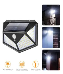 Luzes de parede solares 100LED3 modos 270 ° ângulo de iluminação Sensor de movimento Luzes de segurança sem fio IP65 Luzes de parede à prova d'água para Back6638176