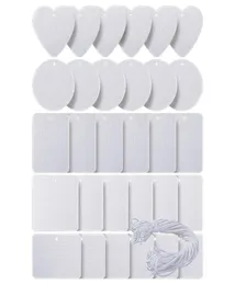 Chaveiros 30 Pcs Sublimação Folhas de ambientador em branco com cordão elástico sentiu transferência térmica chaveiro duplo-lado s para DIY Pho8464378