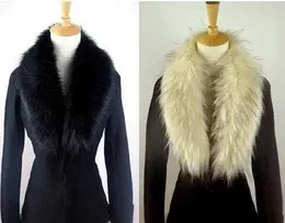 Acessórios Inverno Fox Fur Collar Raccoon Fur Collar 83cm Long Coat Collar Decor DIY H0923
