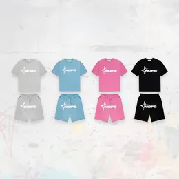 Harajuku Hip Hop T-shirt oversize Pantaloncini Abbigliamento sportivo Set NOFS Lettera Stampa Tuta allentata Uomo Moda Streetwear Set 2 pezzi 240102