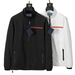 дизайнерская мужская куртка мужская куртка на открытом воздухе с воротником-стойкой с красным логотипом на груди молния двусторонняя носимая мужская ветрозащитная куртка повседневная свободная спортивная куртка для мужской одежды