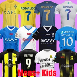 Al Nassr Soccer Jerseys FC 2023 2024 Al-Hilal SFC Saudi Football Shirts Set Home Away Al Ittihad Club Cristiano RONALDO NEYMAR JR BENZEMA MANE CR7