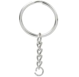 Keychains 100pcs 1 Zoll25mm Metall -Split -Schlüsselring mit Ketten Silber -Schlüsselbund -Teilen Open Jump und Steckerzubehör7697594