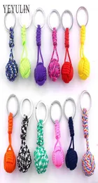 New Design Paracord Keychain Lanyard Fist Knot High Strength Parachute Cord Emergency Survival Tool Key Ring15584212