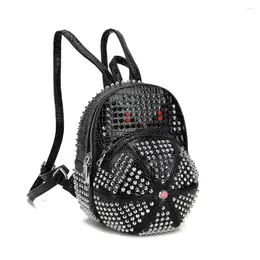 School Bags 2024 Personalized Rivet Hat Bag Fashion Crocodile Pattern Backpack For Men And Women