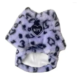 Trajes de gato inverno roupas para animais de estimação cão moda leopardo impressão roupas aconchegantes roupas de 2 pernas para meninos meninas com forro macio