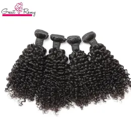 Wefts Greatremy Malaysian Human Hair Weave Double Weft Extensions 8 30 3sts mycket obearbetat remy hår naturlig färg Dyable Curly Wave