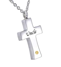 Fashion jewelry Cross Urn Necklace For Ashes Keepsake uncle Memorial Pendant Stainless Steel Cremation Jewelry2264903