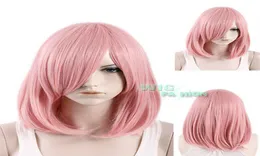 16quot resistente ao calor médio reto milkshake rosa peruca de cabelo cosplay2710951