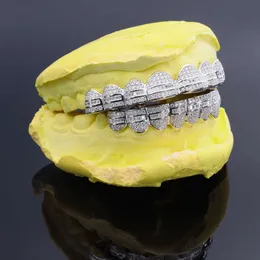 Moissanite Grillz Custom Hip Hop Jewelry 18K 금도금 치아 공주 컷 925 Silver VVS Mossanite Jewelry