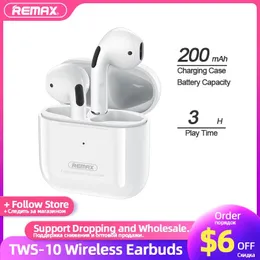 이어폰 remax tws10 이어폰 Bluetooth 무선 헤드폰 마이크 손 받이 이어 버드 케이스 소음 vicelation eor buds Xiaomi