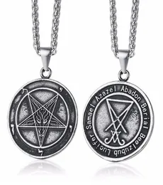 Assorted Style Satanic Jewelry Lucifer Pentagram Baphomet Amulet Goat Satan Wiccan Satanism Pendant Necklace Stainless Steel28238449050