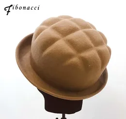 Fibnacci 2020 novo design fedora pão tema outono inverno lã chapéu de feltro boina aeromoça feminino fedoras3674189