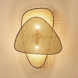 Настенная лампа ретро бамбуковое светодиодное изголовье