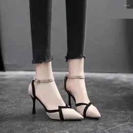 Sandalet 30-44 sivri stiletto topuklu küçük boyut 31 32 33 toka renk eşleşen kadın ayakkabıları yaz