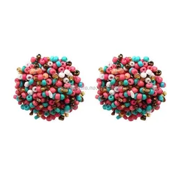 Seed Beaded Stud Earrings Seedbeads Cluster Earrings Stud017286224