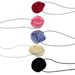 Ketten große Rose Blume Frauen Braut verstellbare Halsband Mariage Schmuck Y2K Zubehör