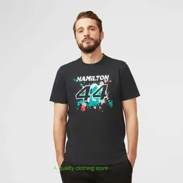 F1 Formula One Racing Kısa Kollu T-Shirt Hamilton Mercedes W13 Takım Sıradan Yuvarlak Boyun Tee