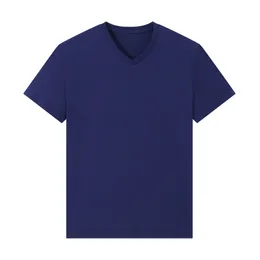 Gratis frakt Hot 2024 100% bomullsmän V-ringning Kort t-shirt Brand Men skjortor Casual Style For Sport Men T-shirt Size S-XXL